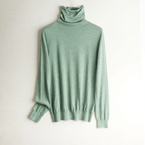 Damen-Strickpullover aus Seide, Stehkragen