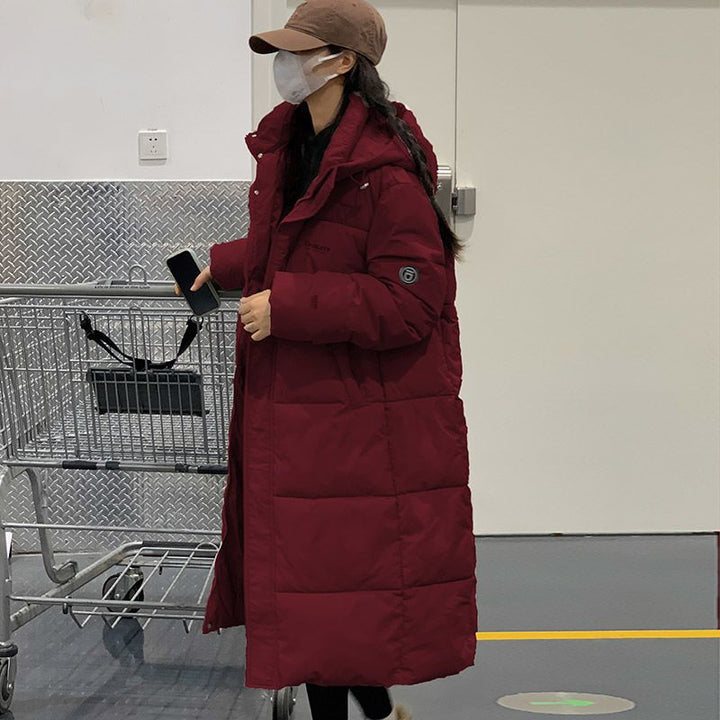 Lange, gefütterte Damen-Winterjacke, locker geschnitten
