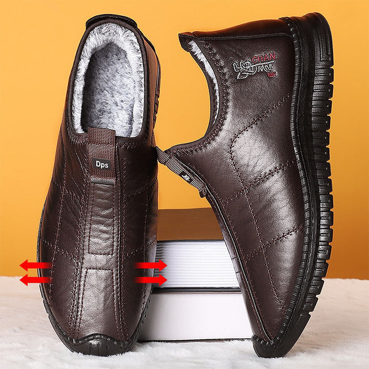 Gefütterte Herren-Kurzstiefel aus Kunstleder, warm und bequem