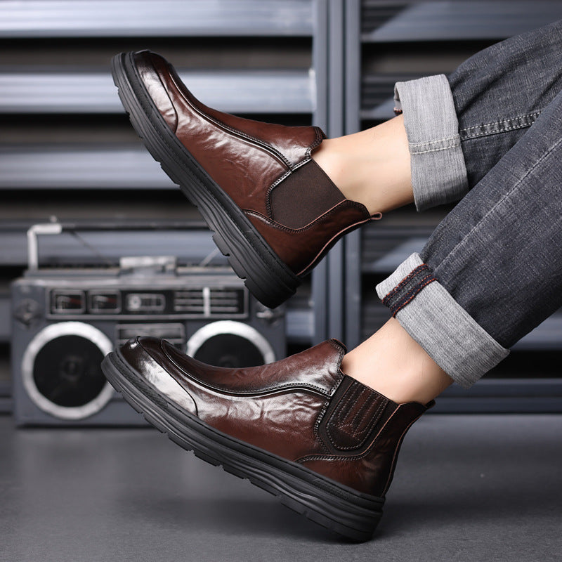 Lässiger Herren-Chelsea-Stiefel, mittelhoher Schaft