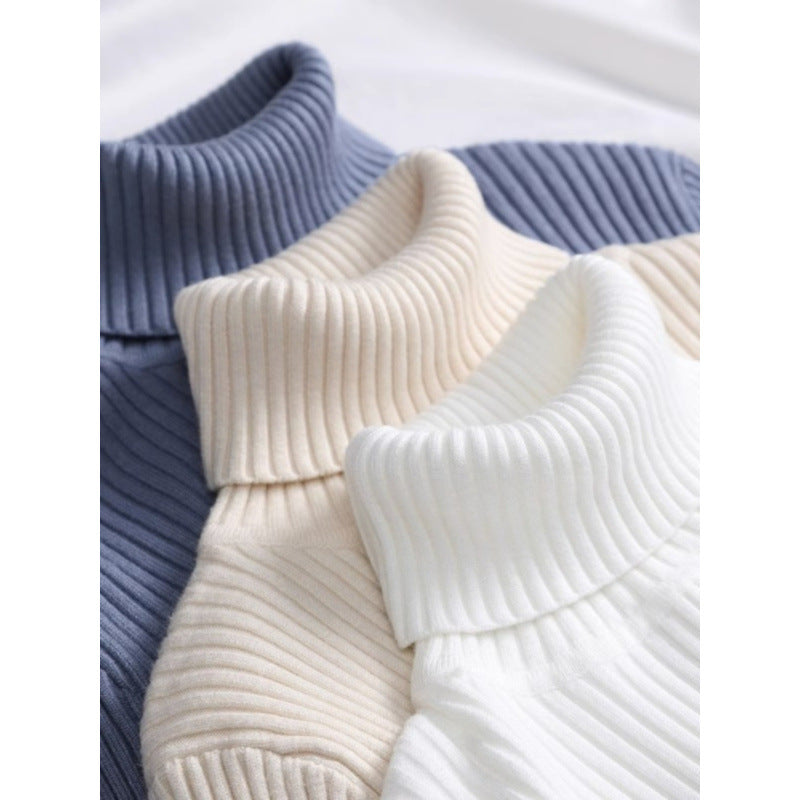 Damen-Strickpullover, hochgeschlossen, schmal geschnitten
