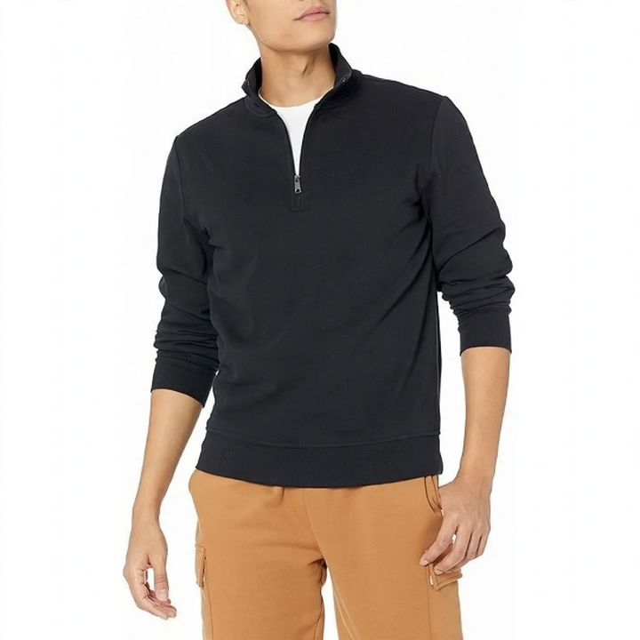 Herren-Sweatshirt mit Stehkragen und Viertelreißverschluss