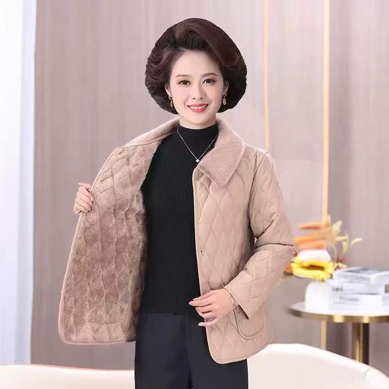 Damen-Winterjacke, gefüttert, für Mütter, elegant