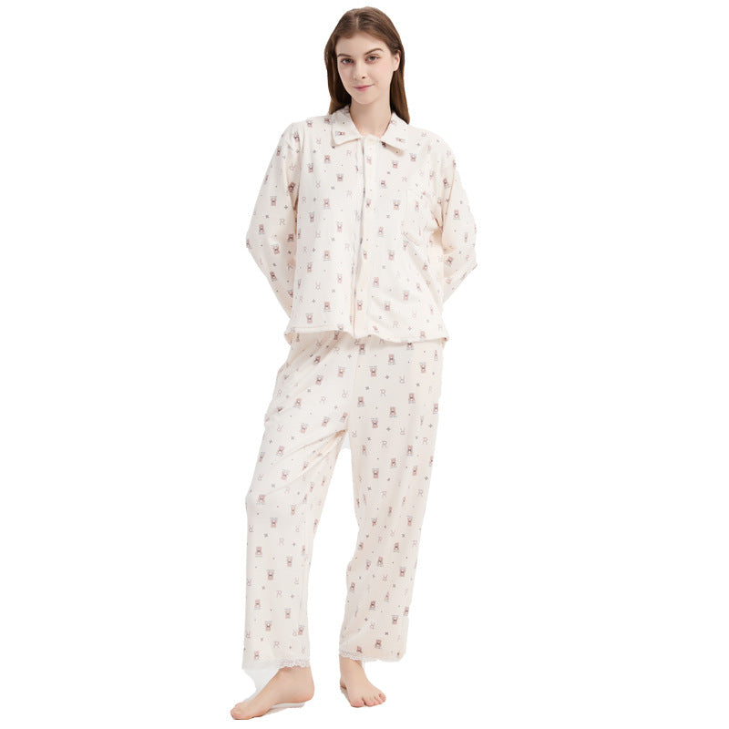 Warmer Korallenfleece-Schlafanzug für Damen, große Größen