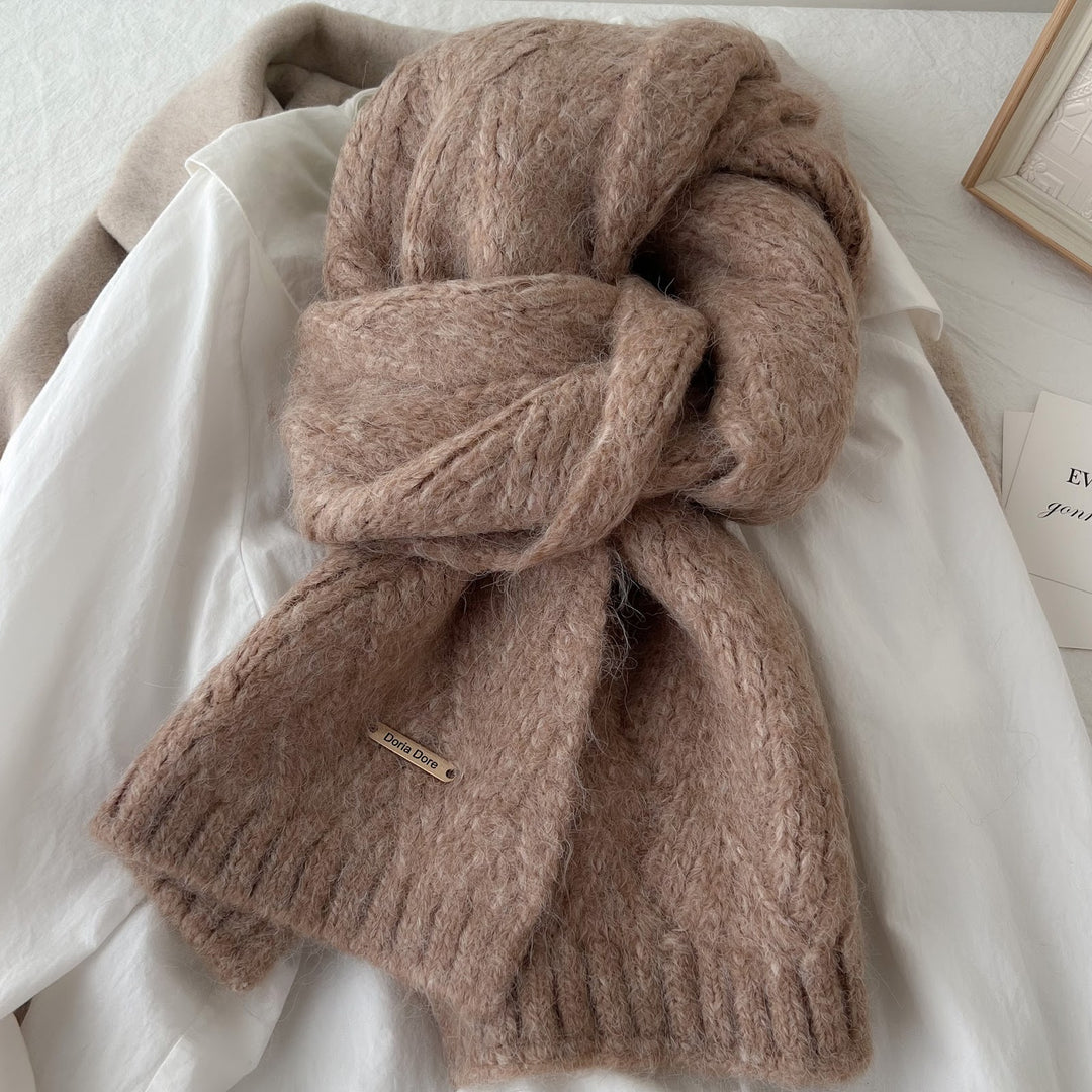 Unifarbener Strickschal aus Alpakawollmischung