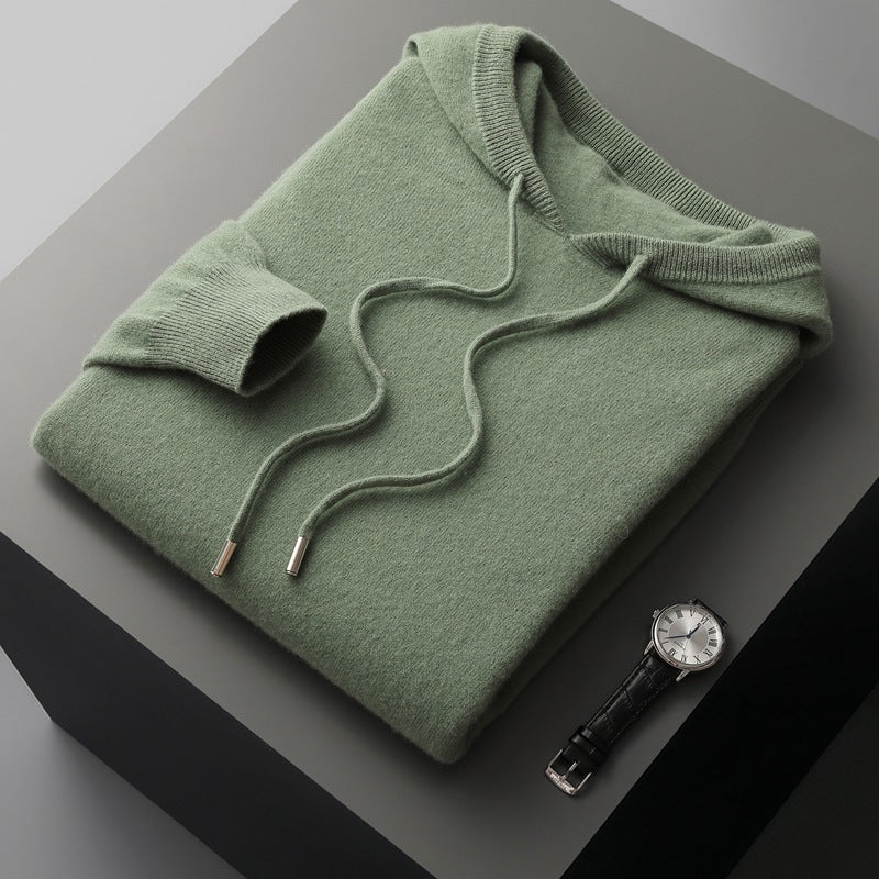 Herren-Kapuzenpullover aus Kaschmir-Wolle-Mix