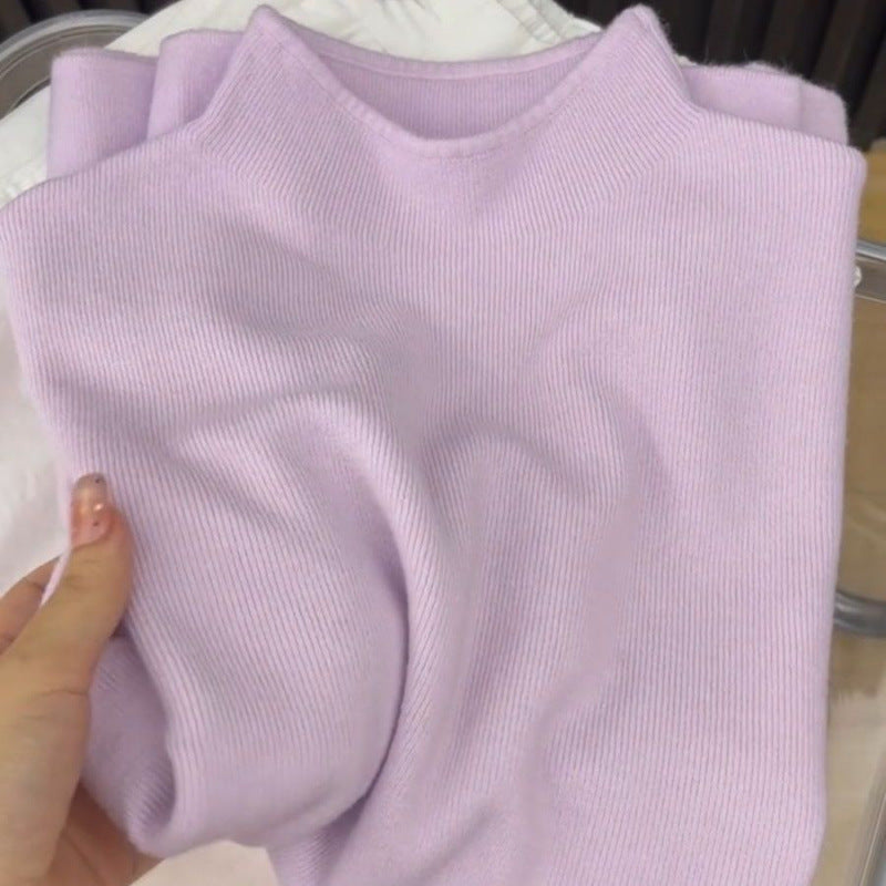 Damen-Strickpullover mit Stehkragen