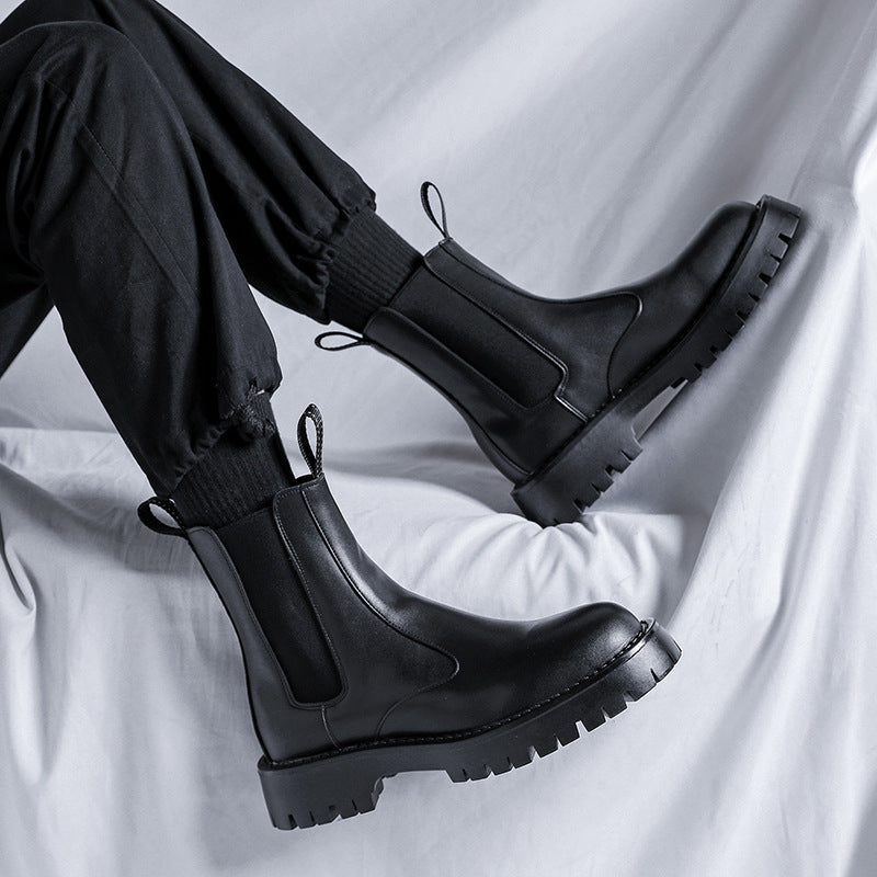 Herren-Chelsea-Stiefel, knöchelhoch, mit Absatz