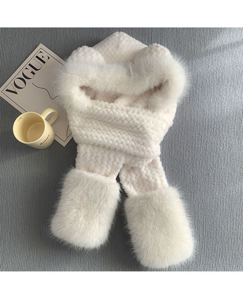 3-in-1 Set: Mütze, Schal und Handschuhe, flauschig