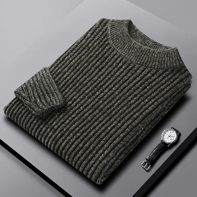 Herren-Chenille-Pullover mit hohem Kragen