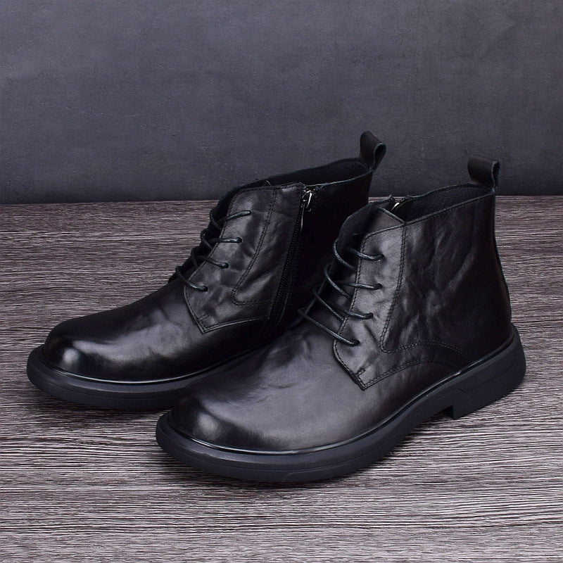 Herren-Lederstiefel, gefüttert, rutschfest