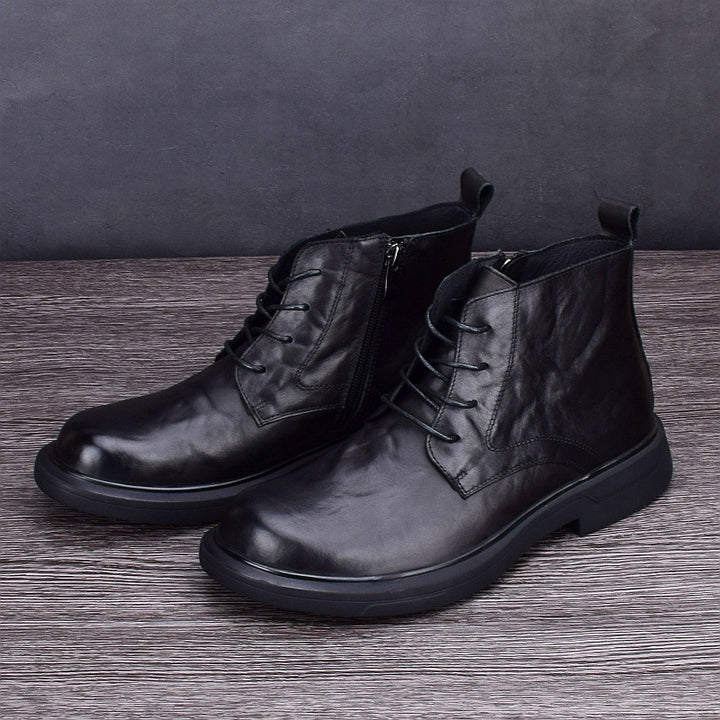 Herren-Lederstiefel, gefüttert, rutschfest