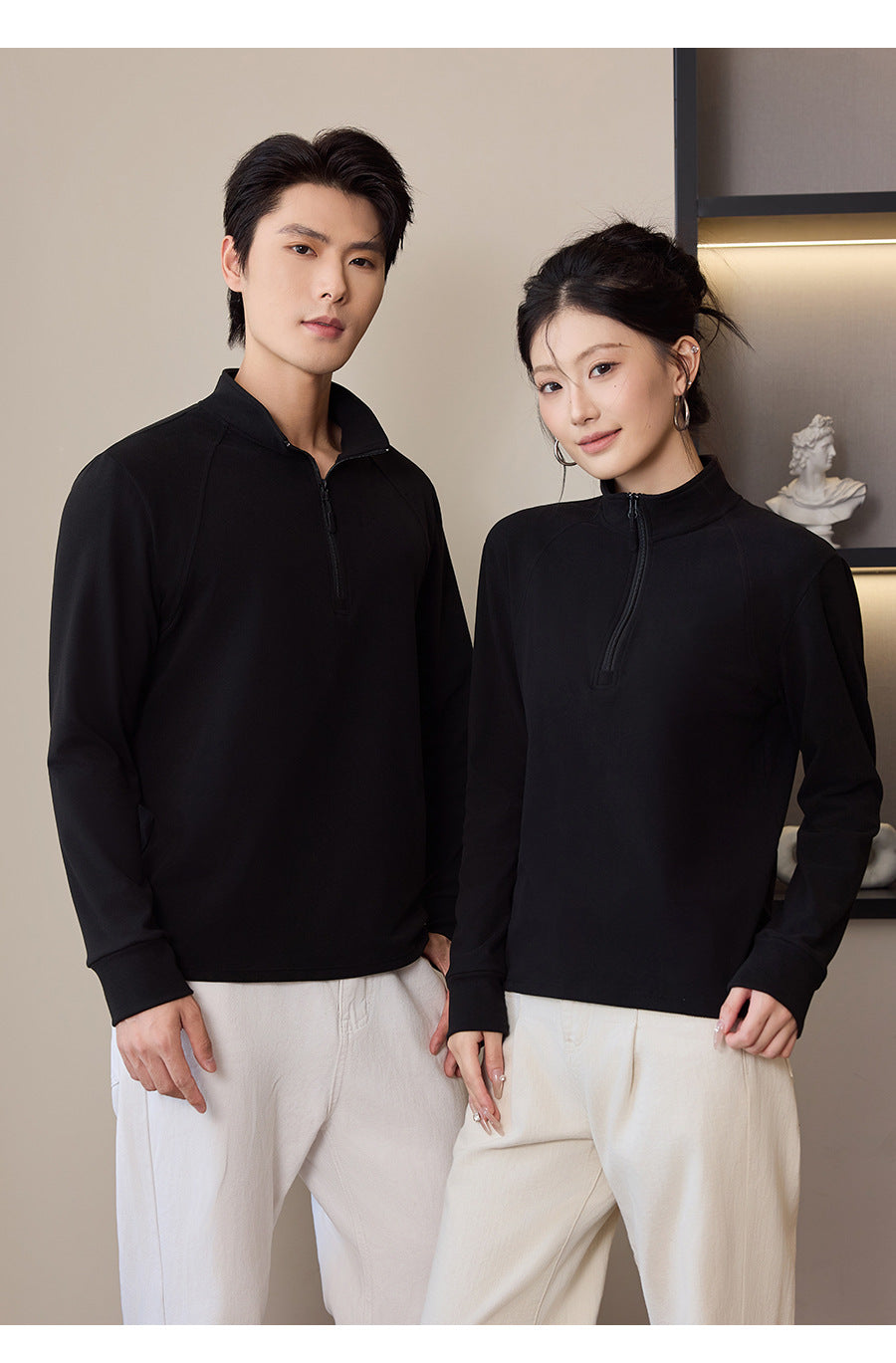Unisex-Sweatshirt mit Reißverschluss und Fleecefutter
