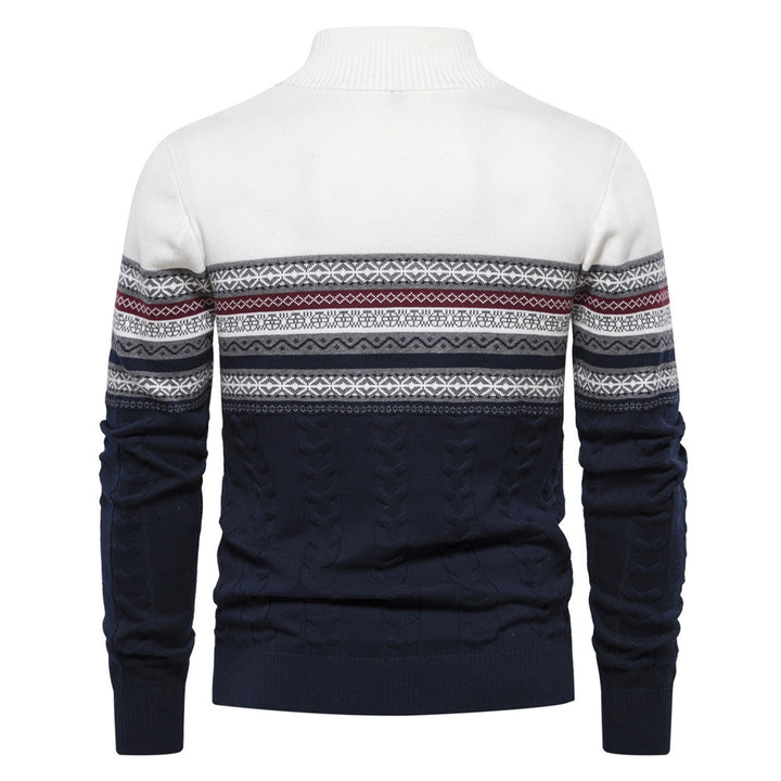 Moderner Herren-Strickpullover mit Stehkragen