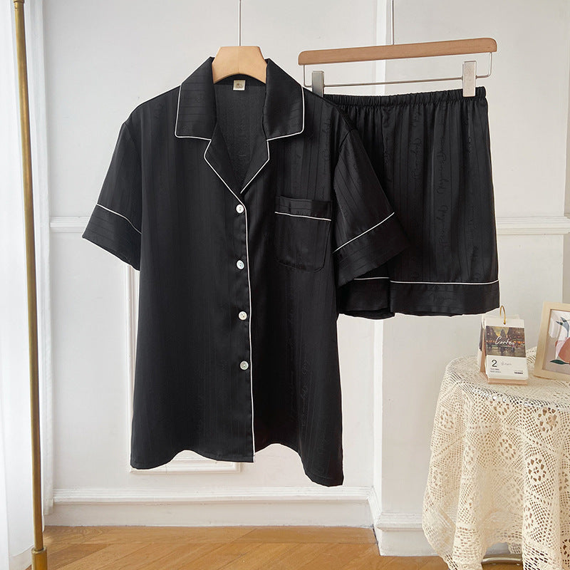 Elegantes Schlafanzug-Set aus Satin, Langarm, für Paare