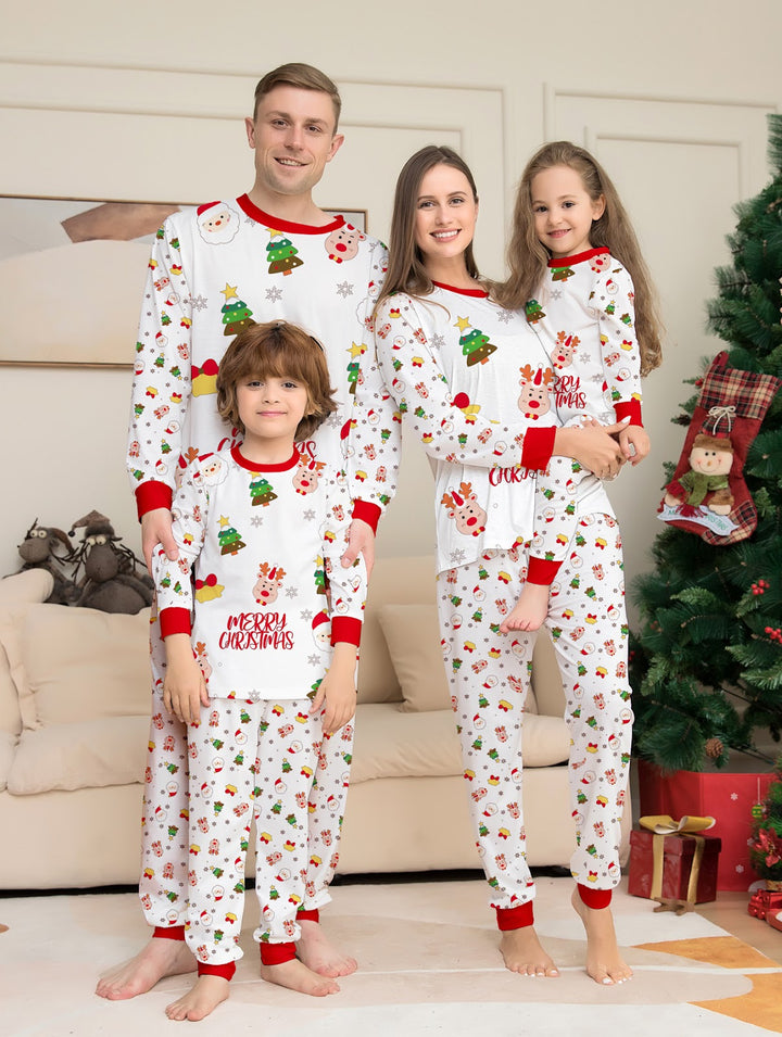 Weihnachts-Schlafanzug-Set für Familien mit Tannenbaum-Motiv