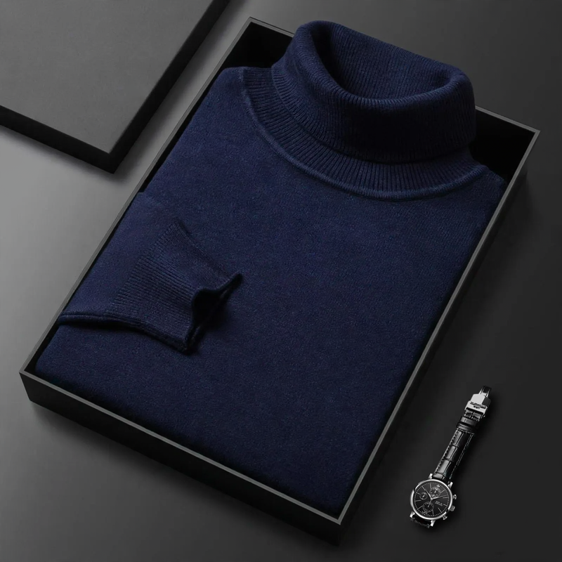 Herren-Kaschmirpullover mit Stehkragen