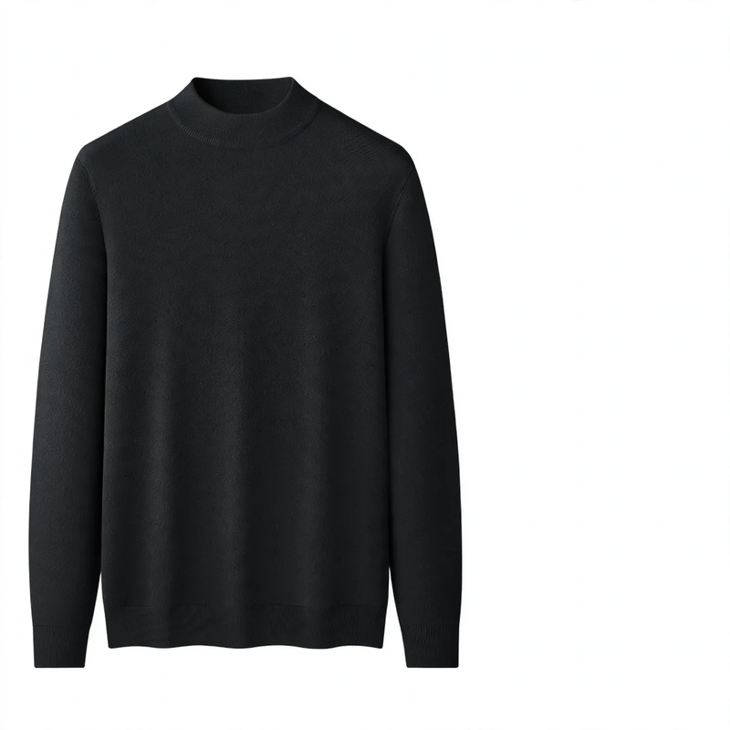 Herren-Woll-Modal-Pullover mit Stehkragen
