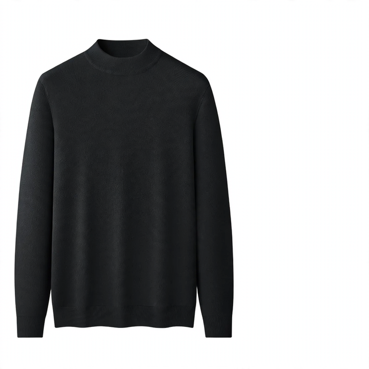 Herren-Woll-Modal-Pullover mit Stehkragen