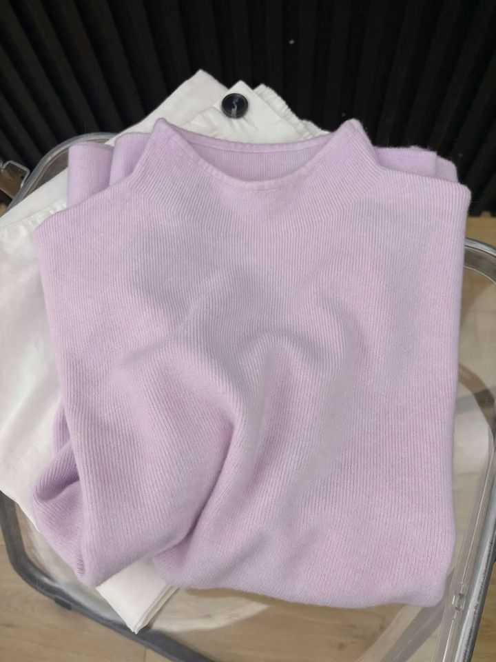 Damen-Strickpullover mit Stehkragen
