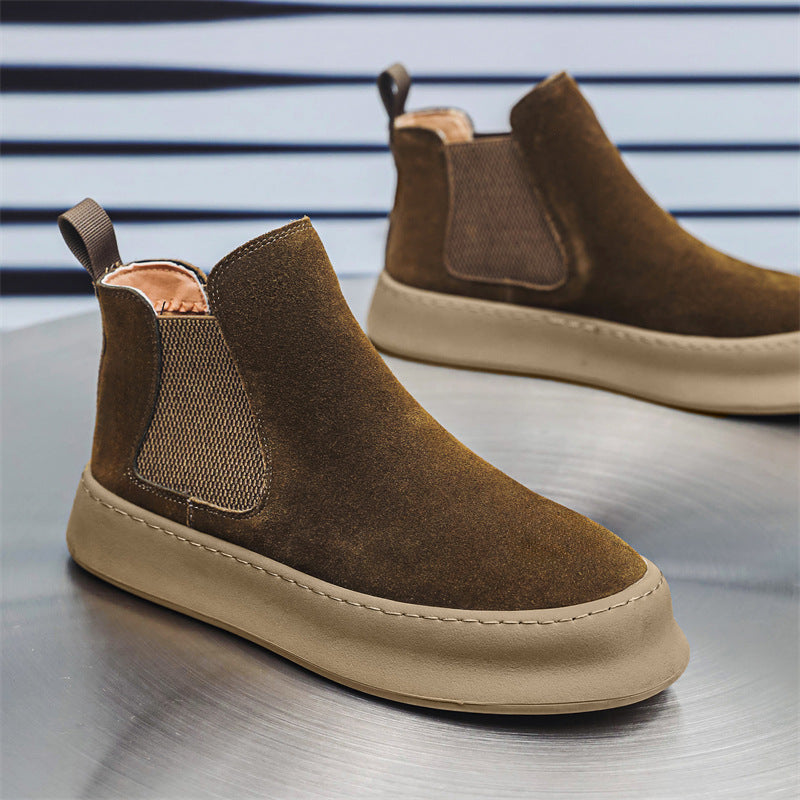 Herren-Chelsea-Boots, Wildleder-Optik, Slip-on, 1203-J