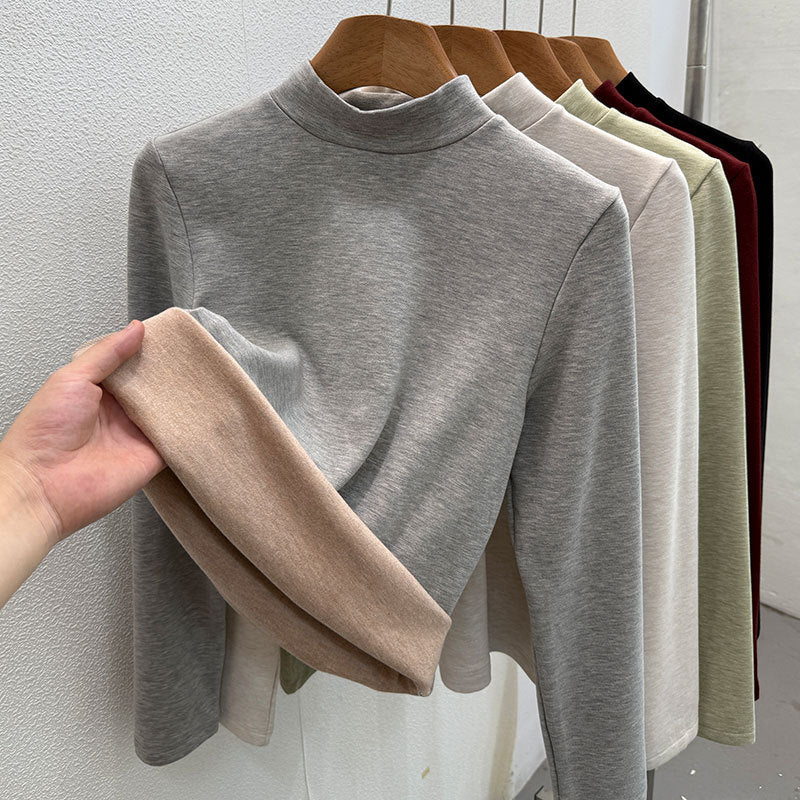 Wollmischung-Rollkragenpullover mit Thermofutter