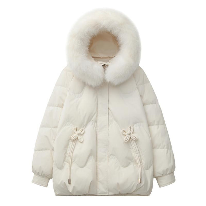Übergroße Daunenjacke für Damen, mittellang, Weißentendaunen