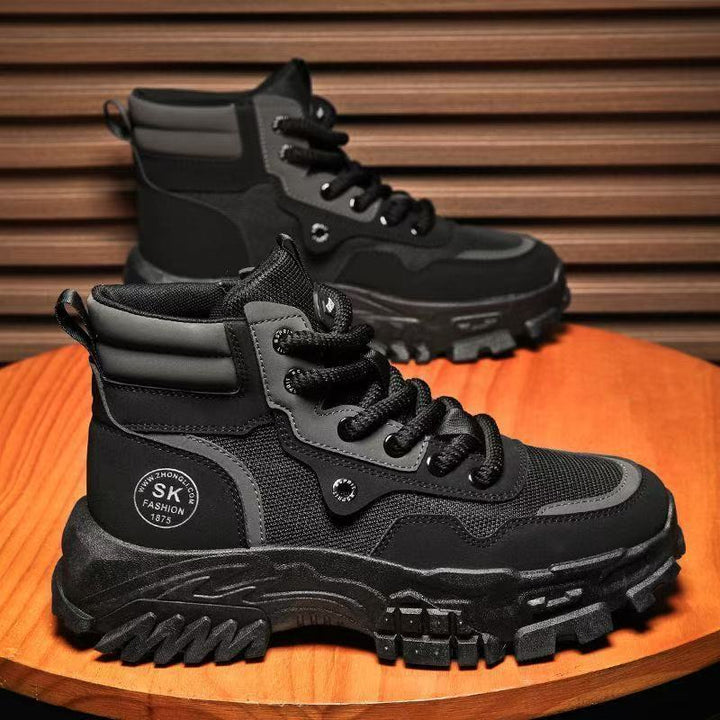 Gefütterte Herren-Winterstiefel mit Plateausohle