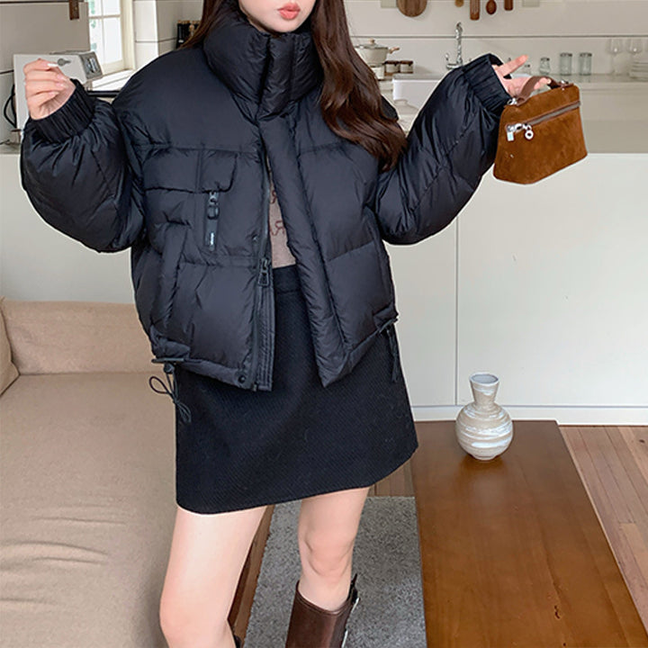 Kurze Damen-Daunenjacke, Entendaunen, urbaner Stil