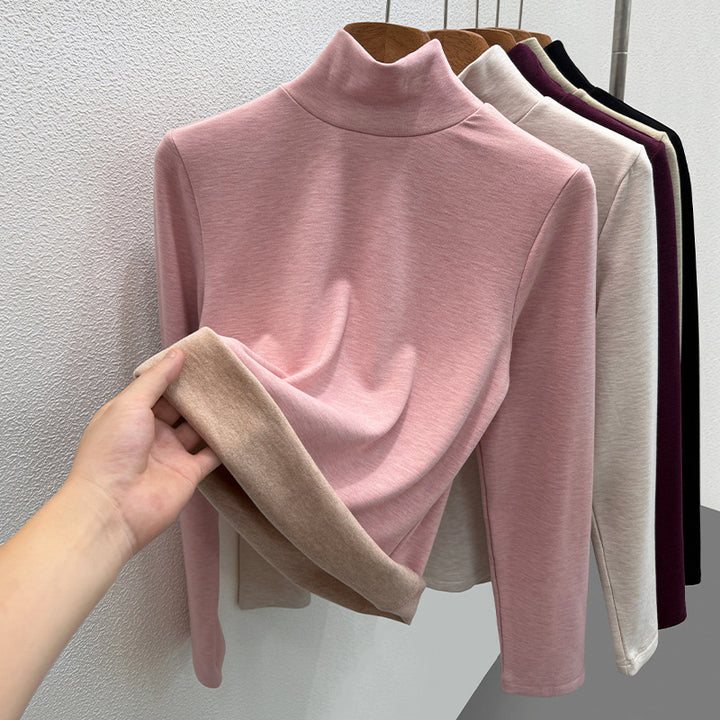 Wollmischung-Rollkragenpullover mit Thermofutter