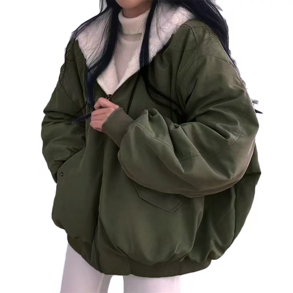 Wende-Steppjacke mit Lammfleece-Futter