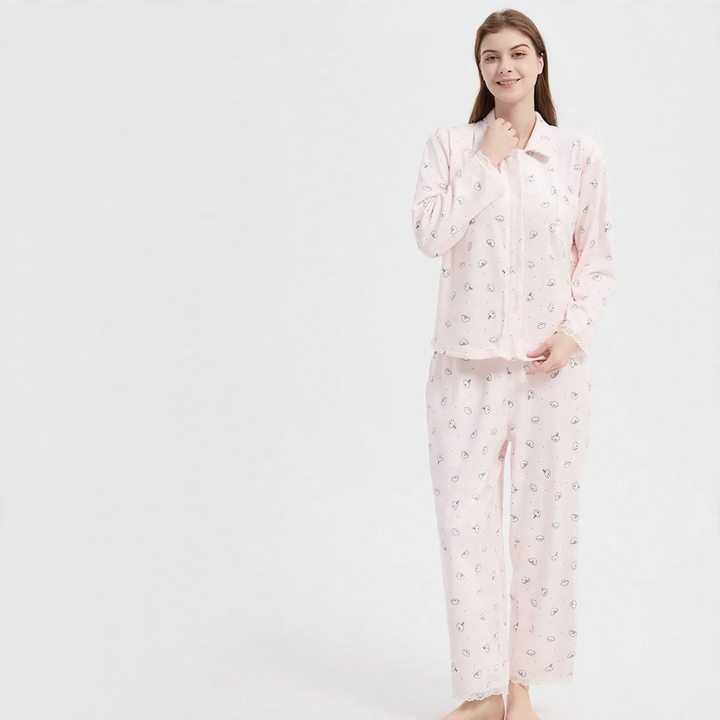 Warmer Korallenfleece-Schlafanzug für Damen, große Größen