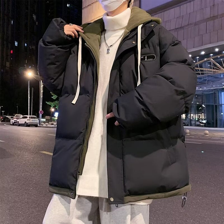Herren Winterjacke, Kapuze, gefüttert, lockerer Schnitt