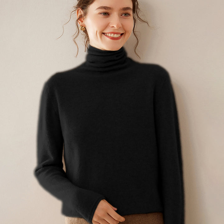 Weicher Kaschmir-Pullover mit Stehkragen