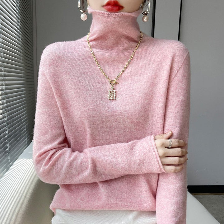 Damen-Wollpullover mit Rollkragen