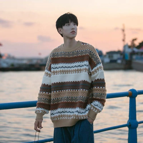Herren-Strickpullover im Fair-Isle-Stil