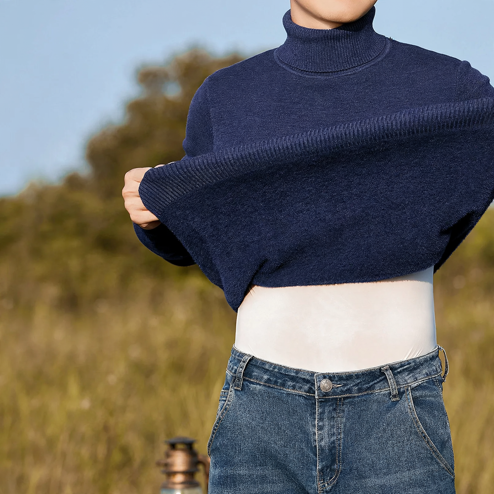 Hochwertiger Herren-Rollkragenpullover aus Modal-Wollmischung