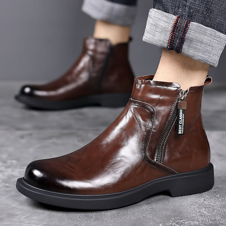 Herren-Chelsea-Stiefel aus Rindsleder, gefüttert