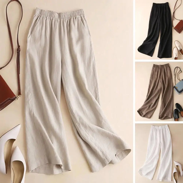Drune | Breite Leinen Baumwollhose