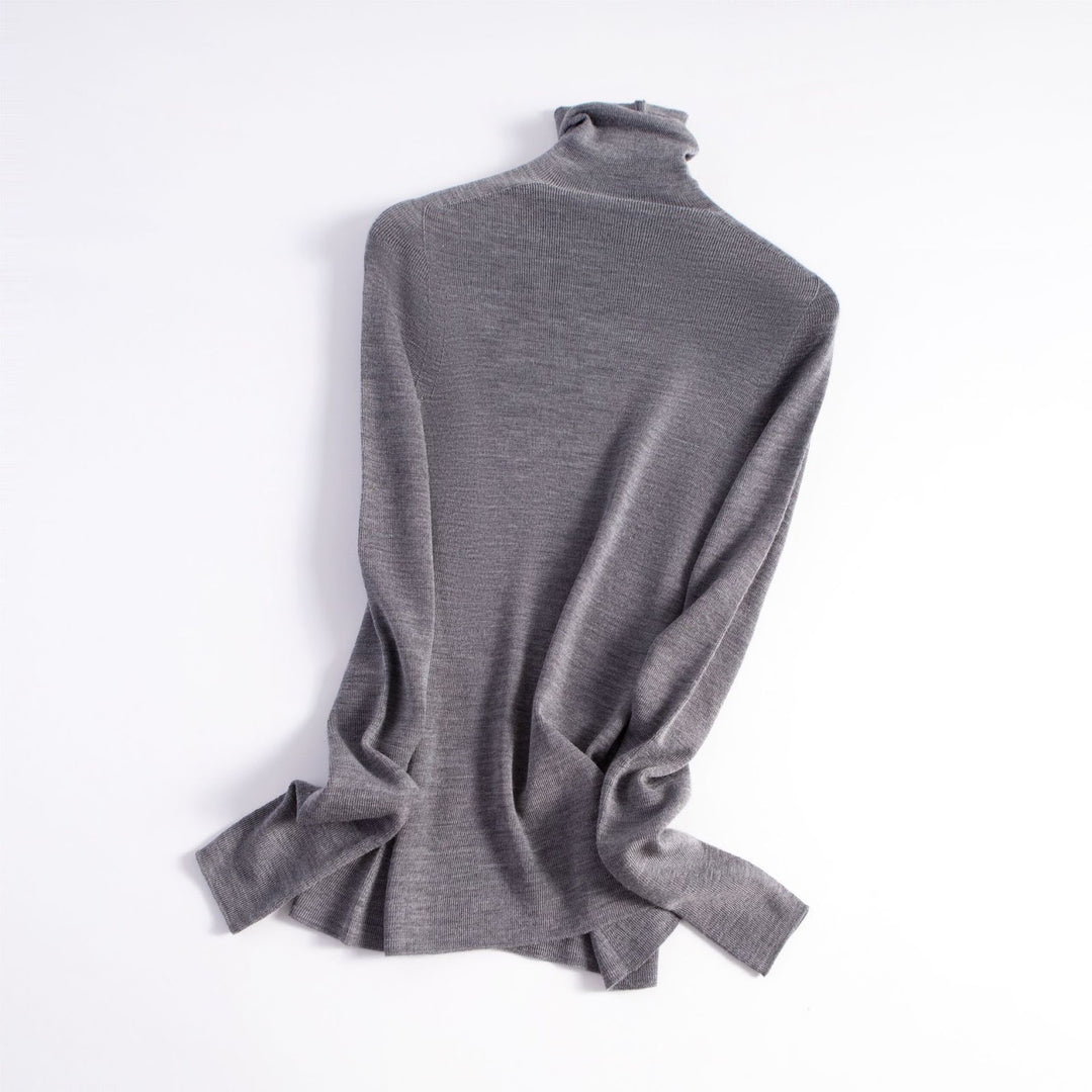 Damen-Rollkragenpullover, 100% Wolle, nahtlos