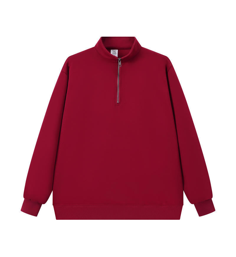 Unisex-Sweatshirt mit Stehkragen und Reißverschluss