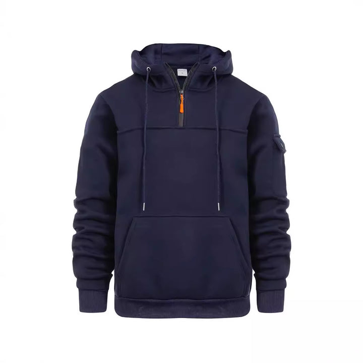 Lässiger Kapuzenpullover mit Halbreißverschluss
