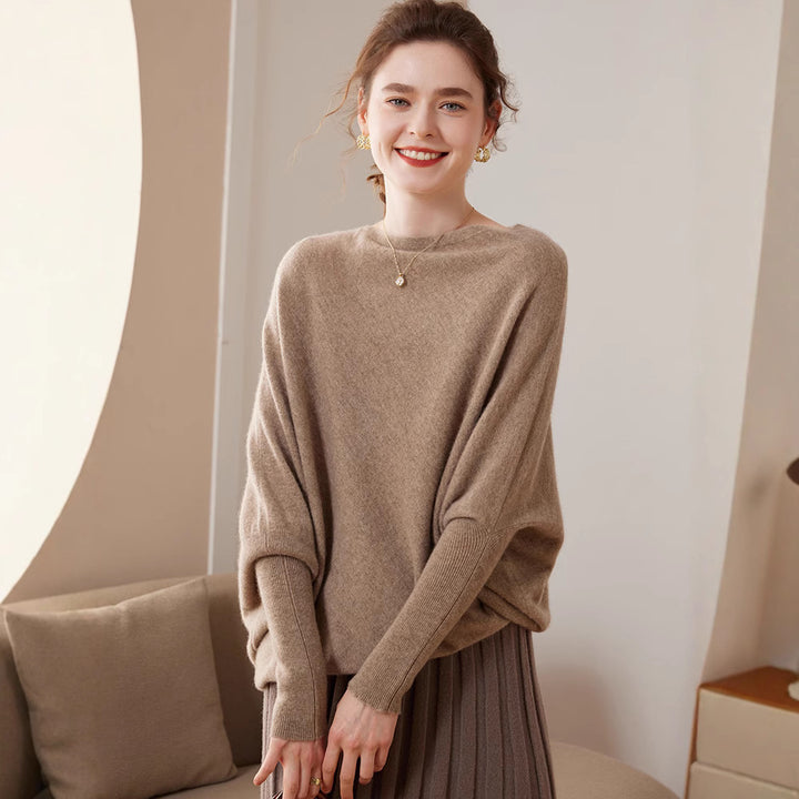 Damen-Kaschmir-Strickpullover, locker und elegant