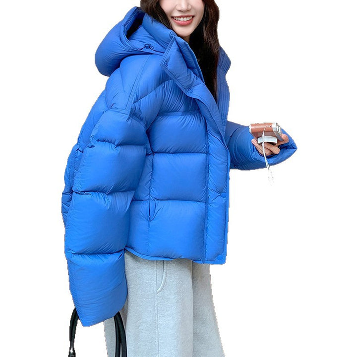 Kurze Damen-Daunenjacke im Puffer-Stil