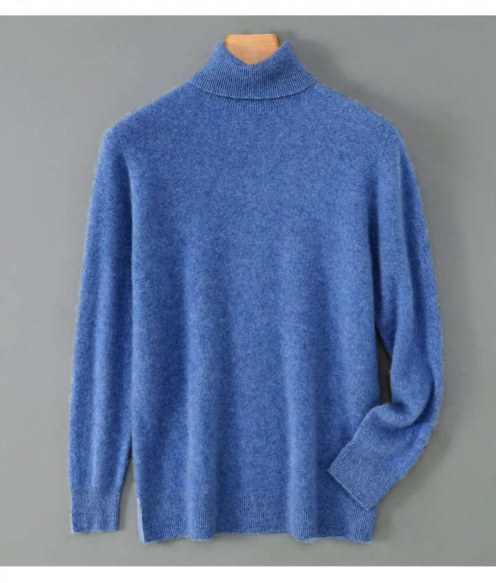 Herren-Wollpullover, Rollkragen, lockere Passform