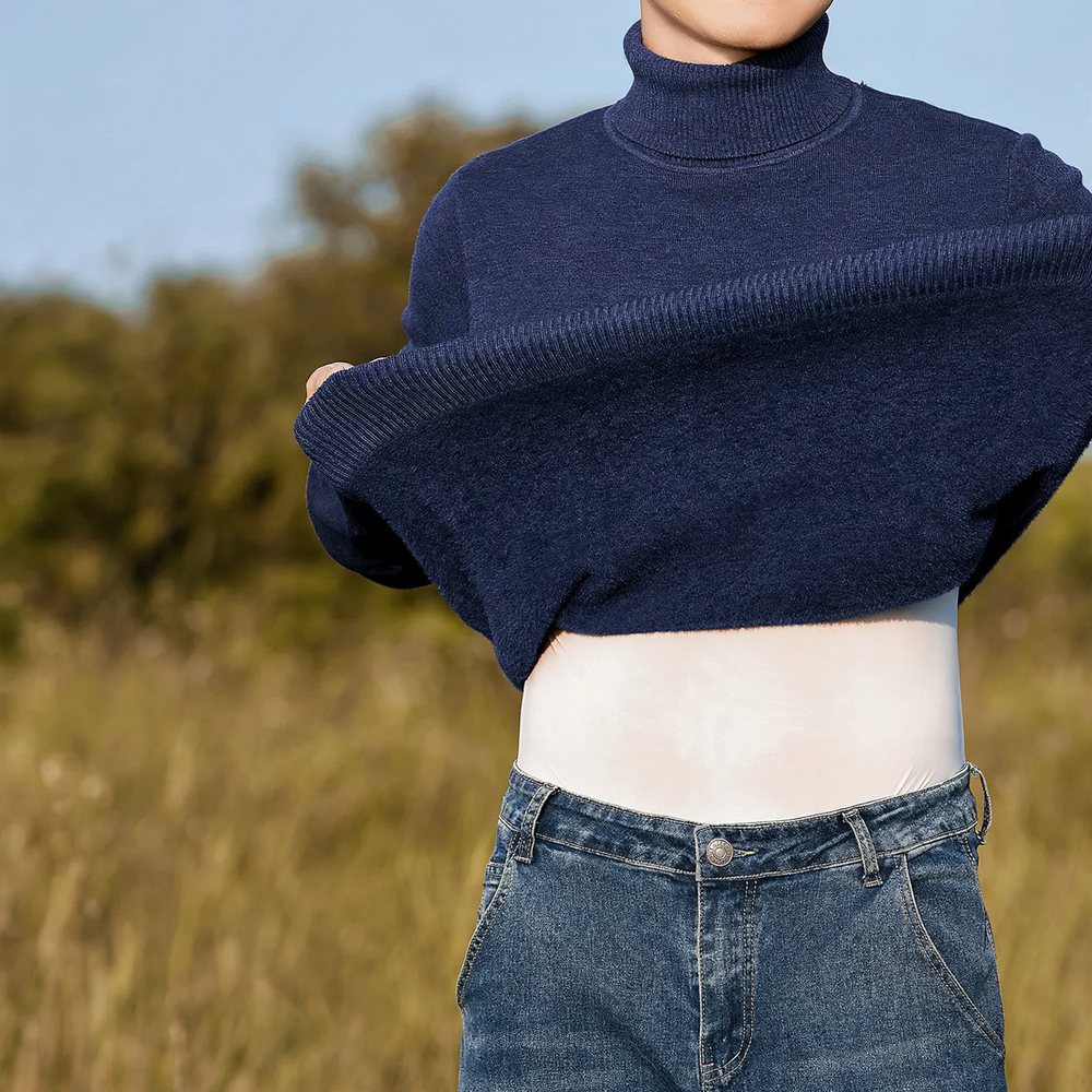 Herren-Strickpullover mit Wollmischung und Fleecefutter