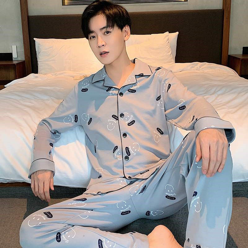 Herren-Pyjama-Set aus 100% Baumwolle, langärmelig