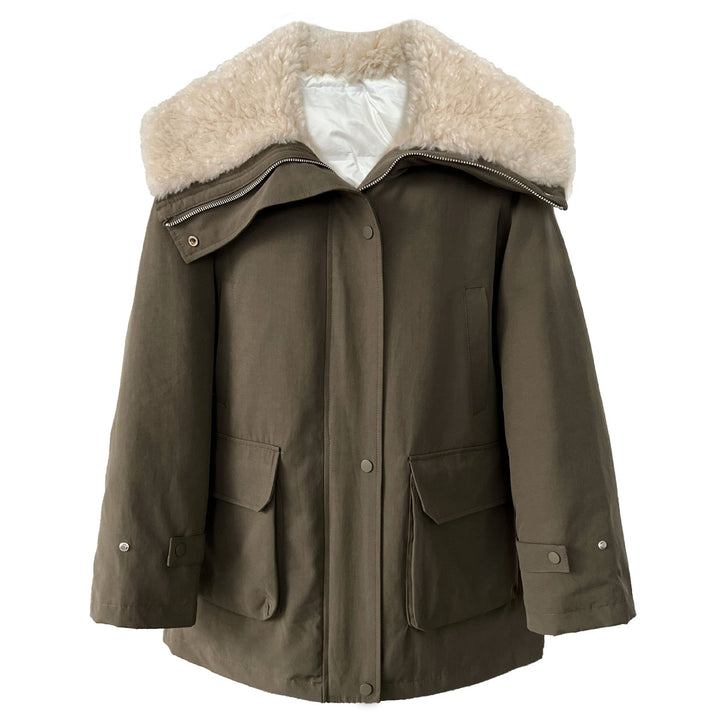 Parka-Daunenjacke mit Lammfleece-Futter