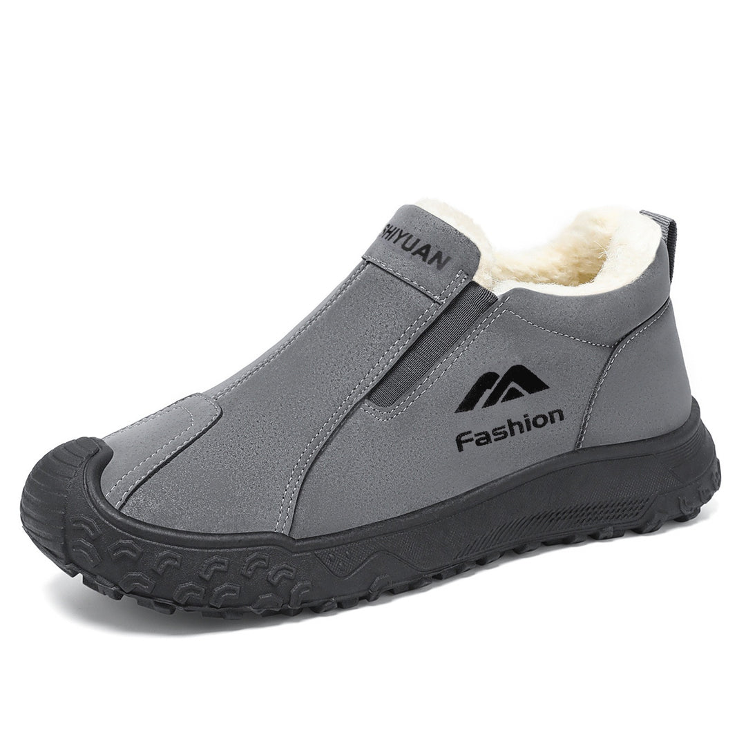 Gefütterte Herren-Winterstiefel aus Wildlederimitat
