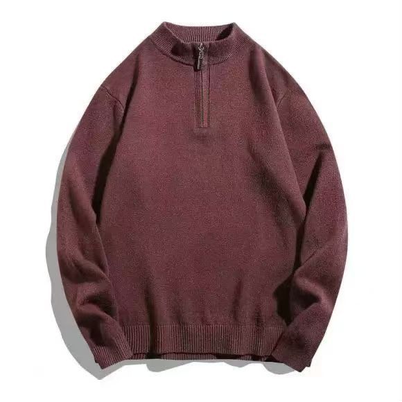 Herren-Strickpullover mit Polokragen und Reißverschluss